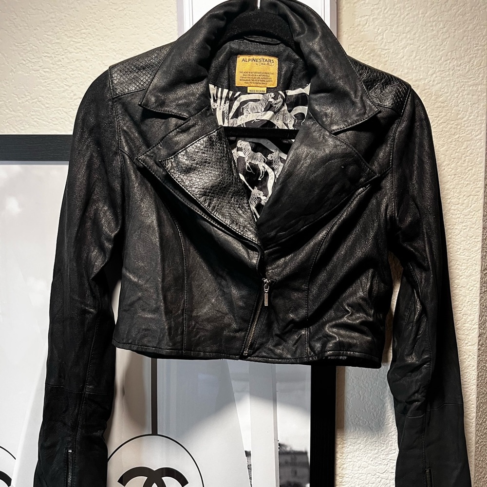 AS by DF Lambskin cropped leather jacket